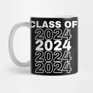 Class Of 2024 Repeated. Simple Typography 2024 Design for Class Of/ Graduation Design. White Mug